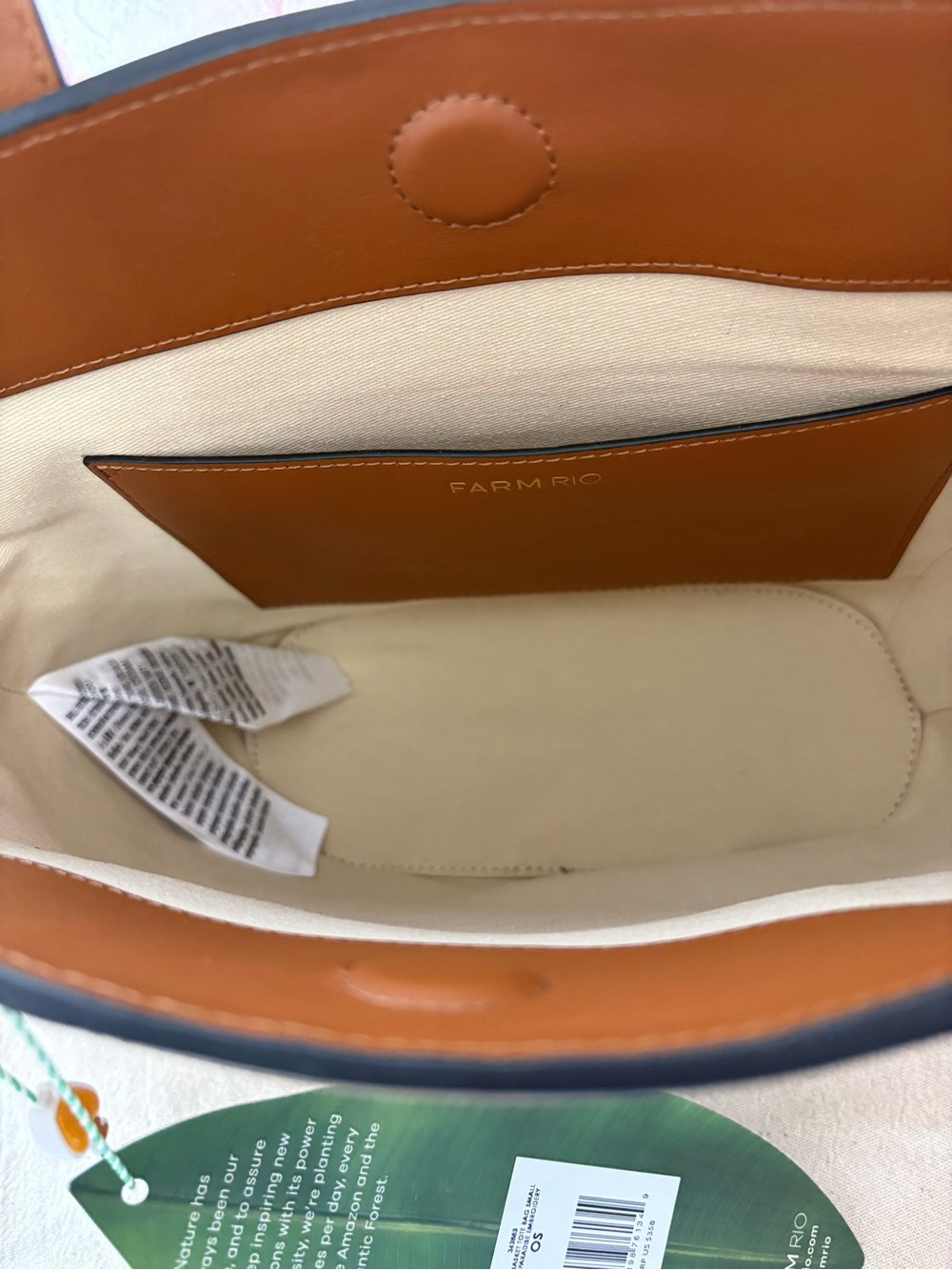 Farm Rio Raffia Basket Tote Bag Small - Picture 7 of 9